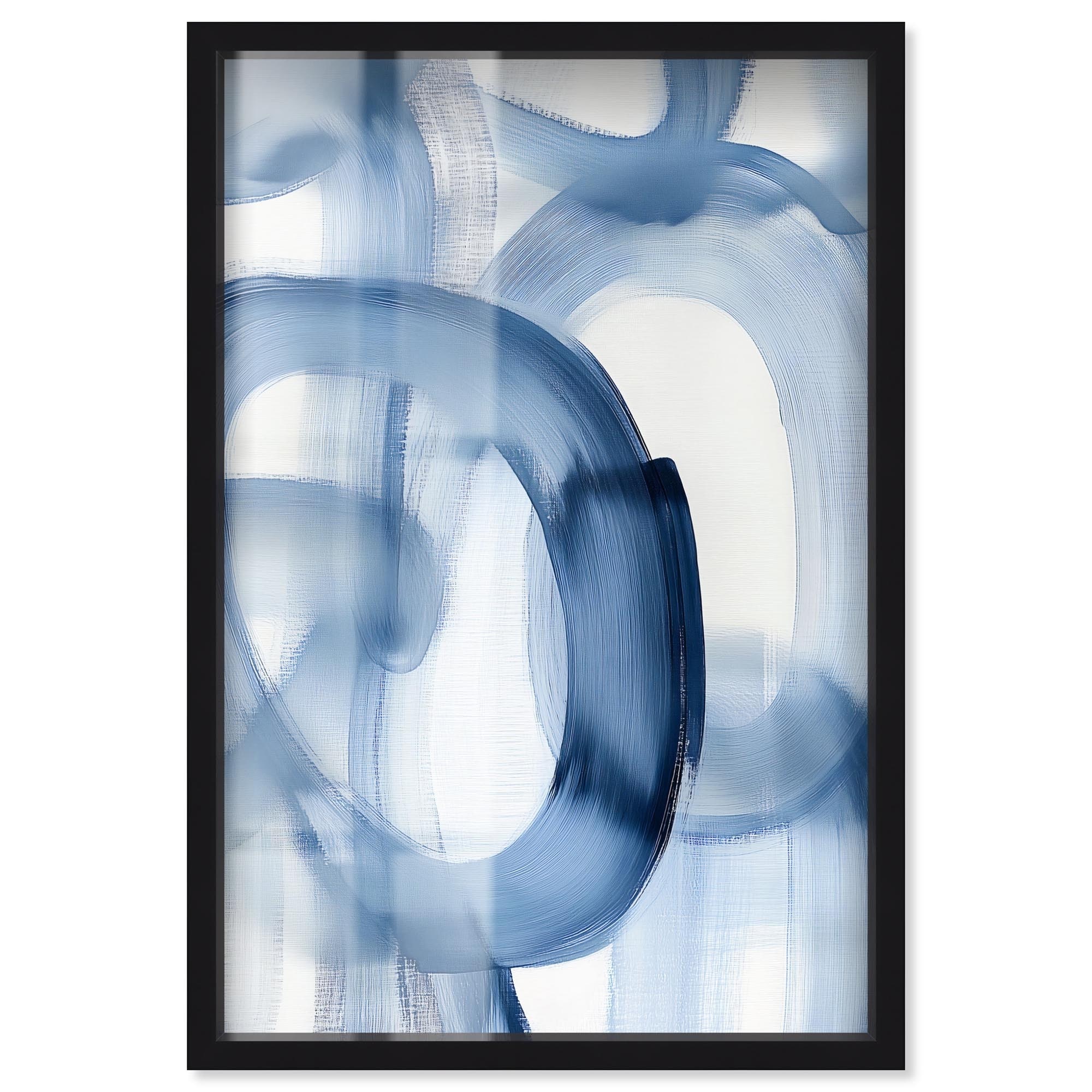 Fading Mist III Modern Blue Wall Art Shadowbox Print by Art Remedy