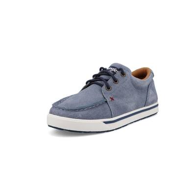 Twisted X Casual Shoes Kids Wrangler Leather Denim Blue YCA0024