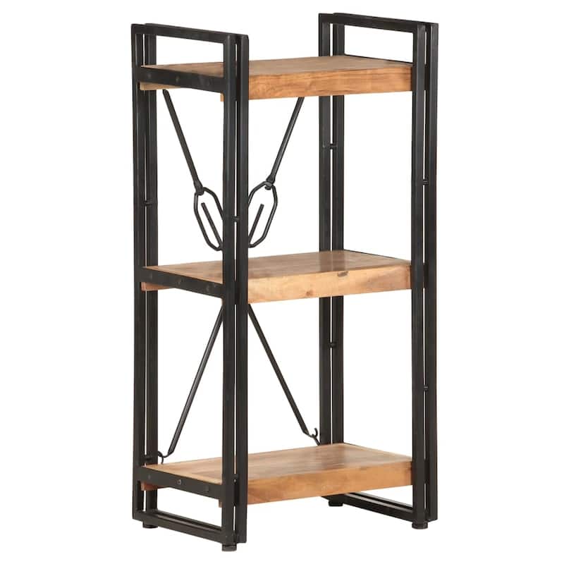vidaXL 3-Tier Bookcase 15.7"x11.8"x31.5" Solid Acacia Wood