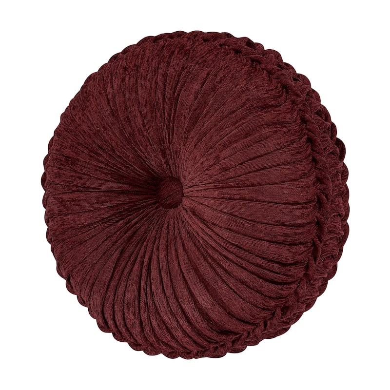 J. Queen New York Garnet Tufted Round Decorative Throw Pillow