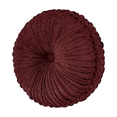 J. Queen New York Garnet Tufted Round Decorative Throw Pillow