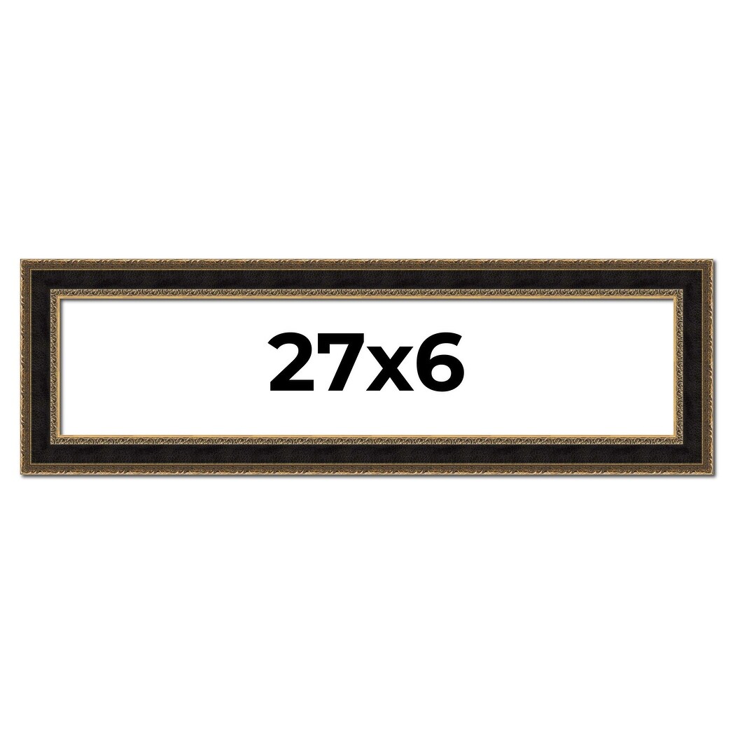 27x6 Frame Gold Antique Vintage Sold Wood Picture Frame | 1.75 Inch