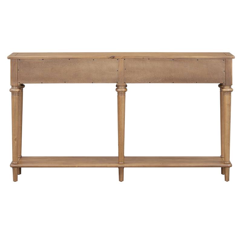 Entryway Table Console Table with Drawers and Open Shelf