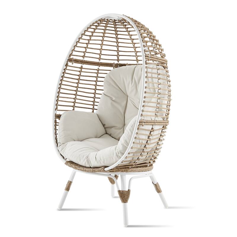 Wicker Egg Chair, Outdoor Teardrop Wicker Lounge Chair