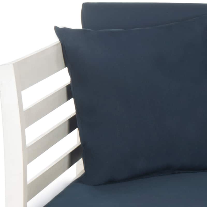 SAFAVIEH Outdoor Eriona Acacia Wood Cushioned Daybed - 39W x 27D x 72H