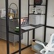 preview thumbnail 12 of 13, Twin Size Metal Loft Bed with Desk and Storage Shelves