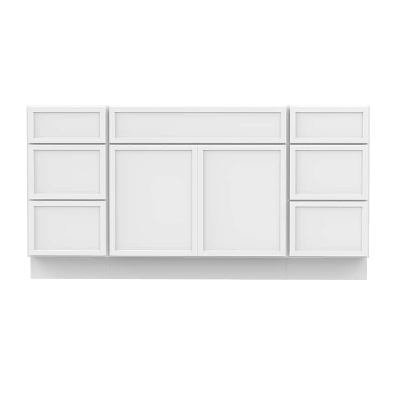 Vanity Art 66" Birch Freestanding Bathroom Vanity Cabinet without Top