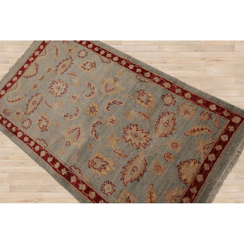 3x5 Hand Knotted Blue Chobi Peshawar Wool Traditional Oriental Area Rug - 2' 10'' x 4' 10''