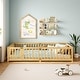 preview thumbnail 144 of 159, Wood Floor Bed with Safety Guardrails and Door Queen - Natural2