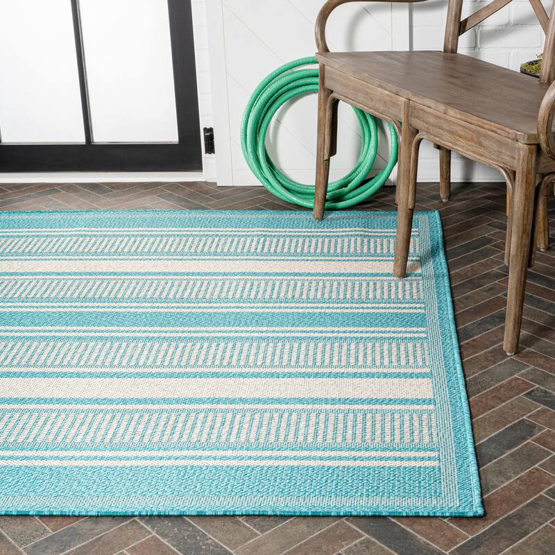 JONATHAN Y Negril Modern Double Stripe Indoor/Outdoor Area Rug