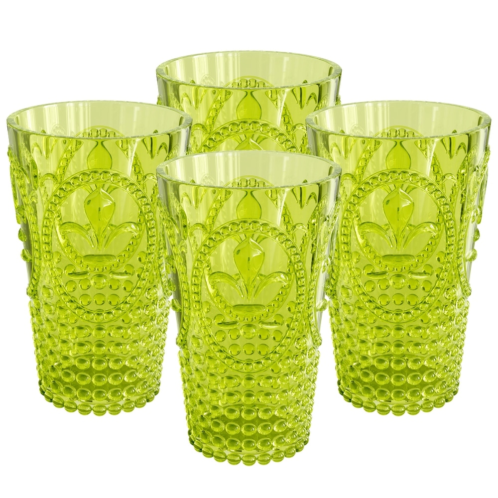 Green plastic glasses best sale