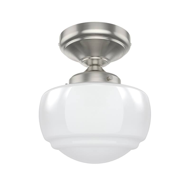 Hunter Saddle Creek 1 Light Contemporary Schoolhouse Flush Mount Ceiling Light - Bathroom, Hallway, Bedroom, Entry - Damp Rated!