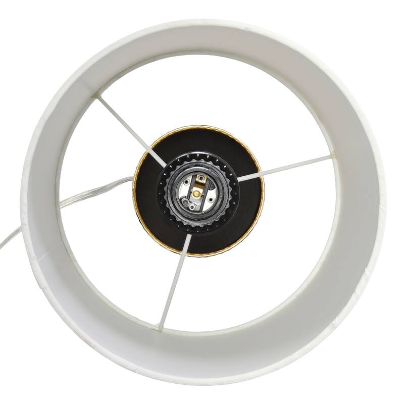 18.5 in. Gold Finish Table Lamp with White Shade, Sturdy Table Lamp for Living Rooms and Bedrooms