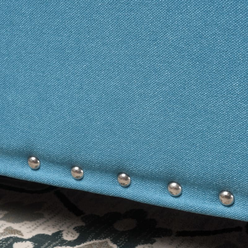 Tatiana Contemporary Fabric Storage Ottoman with Nailhead Trim by Christopher Knight Home