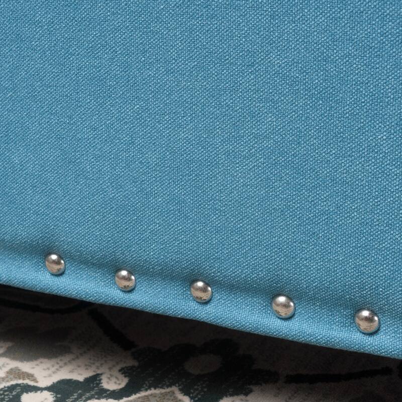 Tatiana Contemporary Fabric Storage Ottoman with Nailhead Trim by Christopher Knight Home