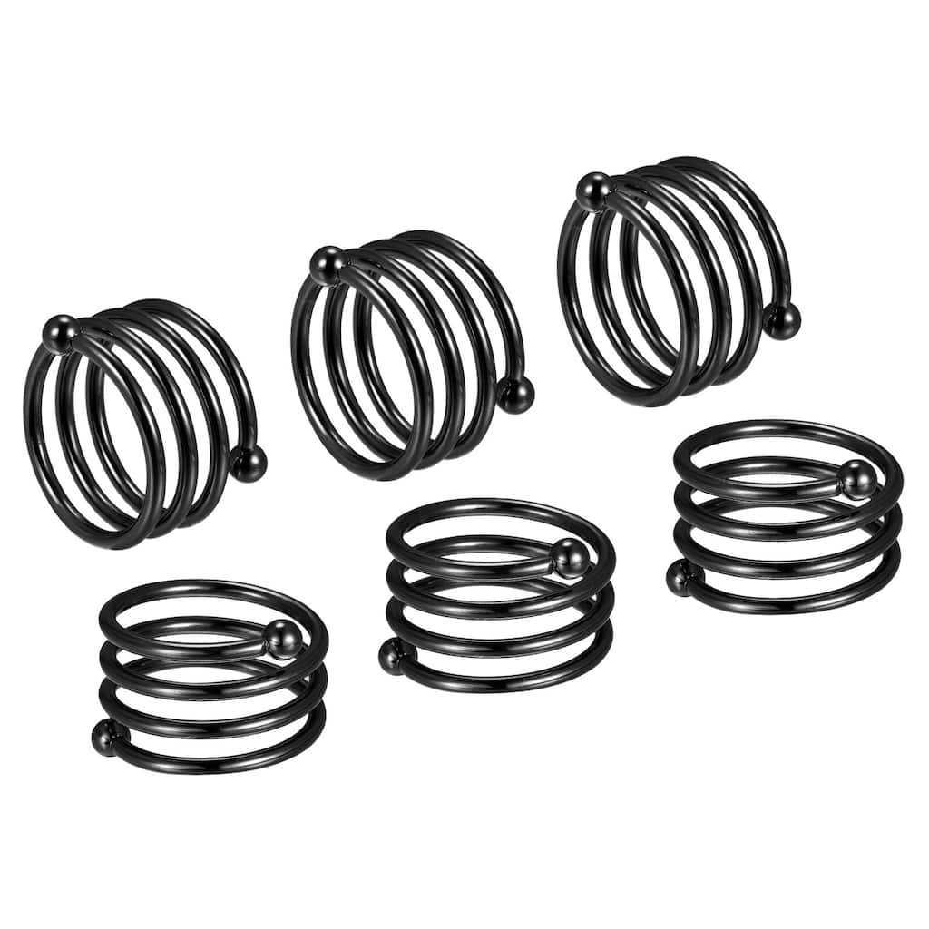 Napkin Rings, 6pcs 38mm Inner Diameter Metal Napkin Buckles, Black