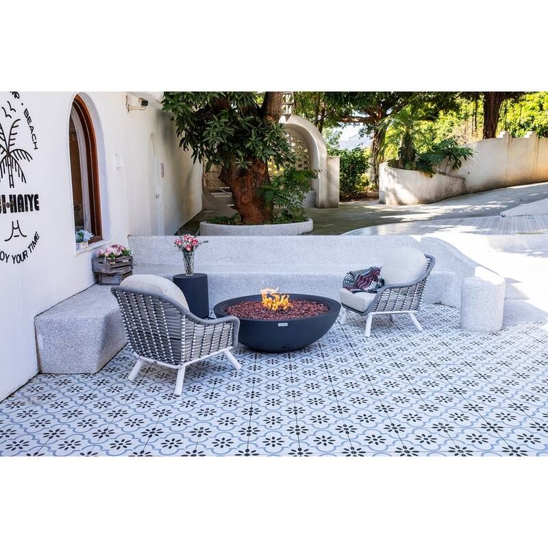 Sol Living Plus Rose Bowl Round Fire Pit 60,000 BTUs - 48 x 48 Inches - 48 x 48 in.