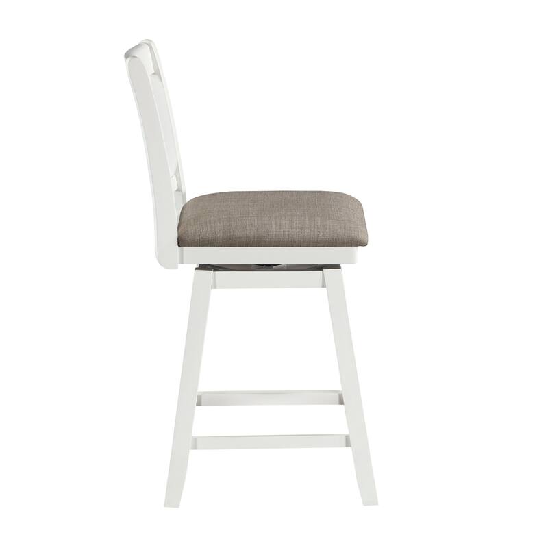 Brookline Wooden Linen Swivel Dining Room Barstool