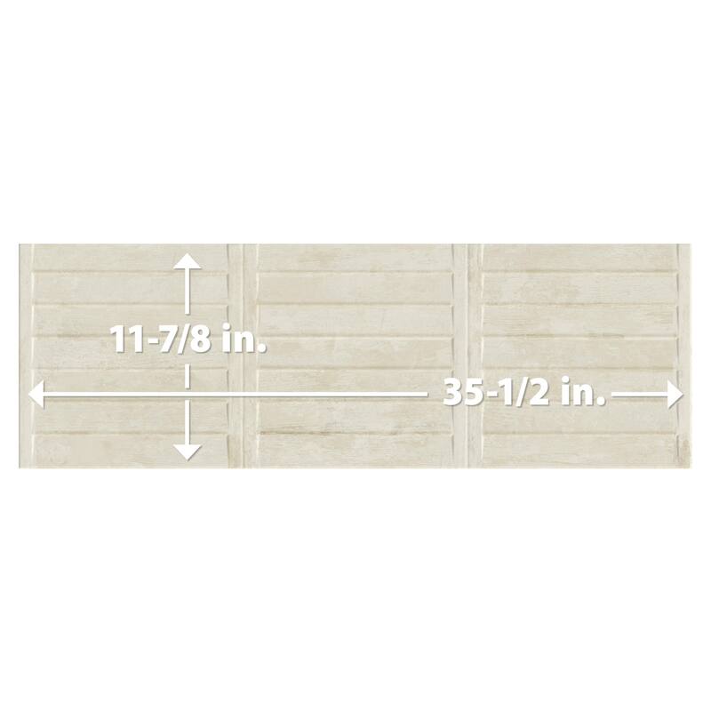 Merola Tile Habanera Decor Bone 11-7/8" x 35-1/2" Fluted Ceramic Wall Tile