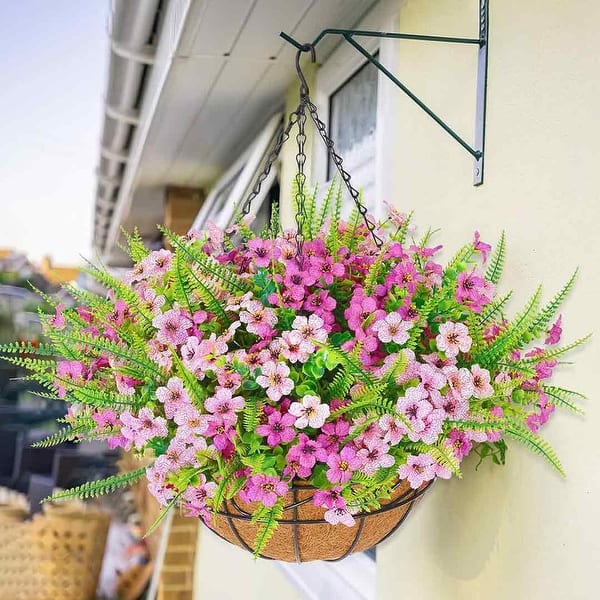 Artificial Hanging Plants Outdoors, Artificial Fake Hanging Baskets with  Flowers, UV Resistant Faux Hanging Plants Flowers-2pcs - Bed Bath & Beyond  - 40540767