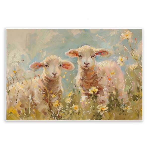 Stupell Spring Lambs in Meadow Wall Plaque Art Design By LSR Design ...