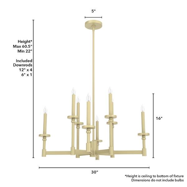 dimension image slide 1 of 5, Hunter Briargrove Candle Chandelier - Entry, Dining Room - Glam, Transitional, Modern