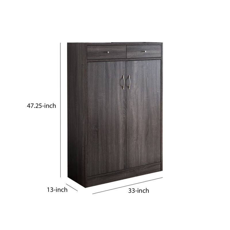 Shoe Cabinet With Spacious Storages, Gray