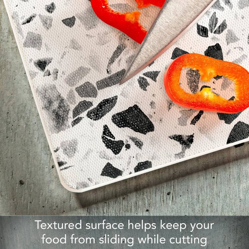 Terrazzo 3mm Heat Tolerant Tempered Glass Cutting Board 15” x 12” Made in the USA Dishwasher Safe