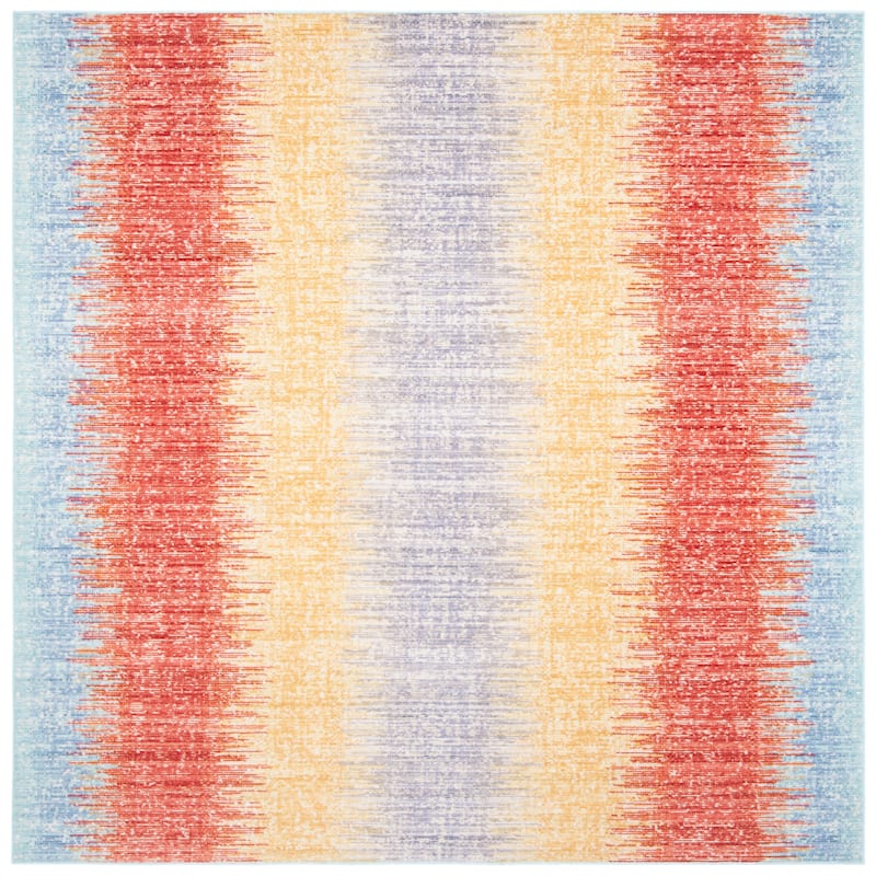 SAFAVIEH Windsor Henrietta Stripe Rug - 6' Square - Yellow/Purple