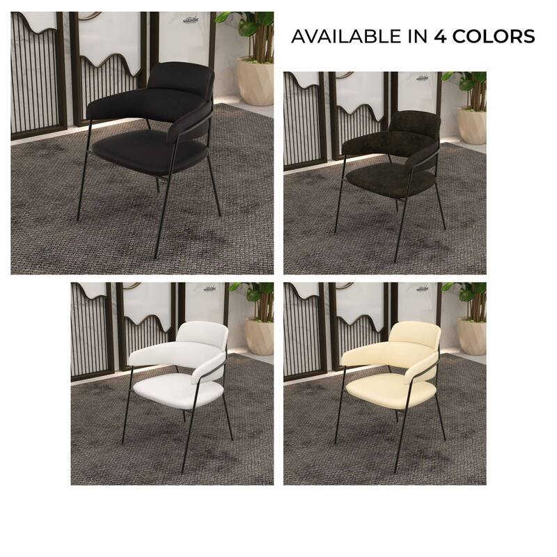 LeisureMod Axis Upholstered Dining Chair in Leather/Polyester/Velvet, Modern Minimalist Side Chair for Home & Kitchen