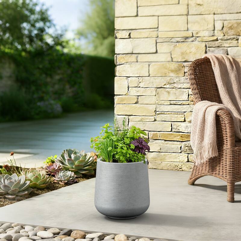 Upgraded Interior Concrete Tall Round Planter for Outdoor Indoor