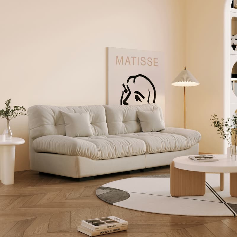 89" Tufted Sofa Cloud Shaped Couch