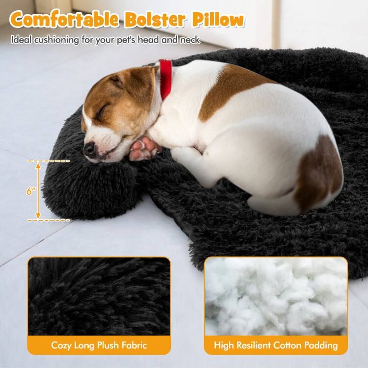 Plush Calming Dog Couch Bed with Anti-Slip Bottom