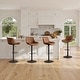 preview thumbnail 4 of 27, Art Leon Faux Leather Adjustable Swivel Barstool, Set of 4