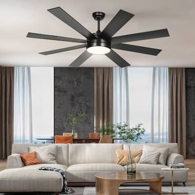 60 Inch 8-Blades Smart Ceiling Fan with Lights and Remote/App Control