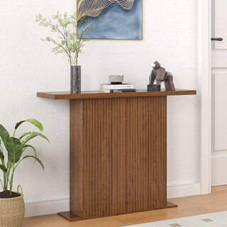 41 Inch Narrow Console Table, Mid Century Modern Wood Hallway Table for ...