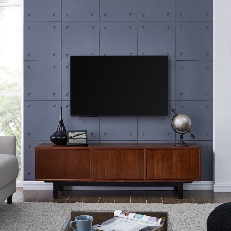 SEI Furniture Walton Tobacco Finish Wood Media TV Stand for TV's up to 70"