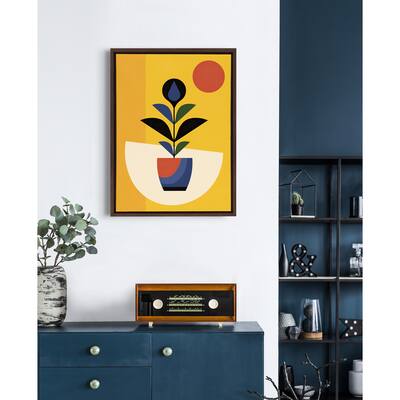 Kate and Laurel Sylvie Plant Framed Canvas by Amber Leaders Designs