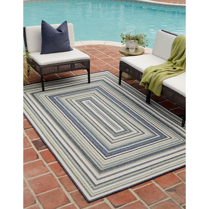 Outdoor Atelier Collection Area Rug - Blue - 3'11"x5'11"