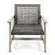 preview thumbnail 29 of 37, Hampton Outdoor Wood/Wicker Club Chair (Set of 2) by Christopher Knight Home