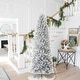 preview thumbnail 11 of 21, Glitzhome 7.5FT/9FT Black or Silver Unlit Tinsel Slim Pencil Artificial Christmas Trees