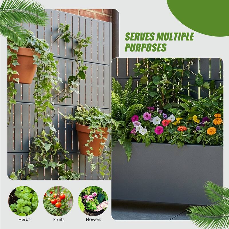 Raised Garden Bed Planter with Trellis Movable Planter Box with Lockable Wheels