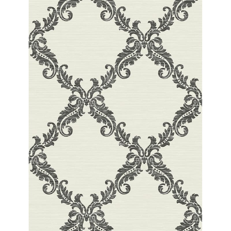 Seabrook Designs Kiran Scroll Frame Non-Woven Unpasted Wallpaper