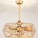 preview thumbnail 1 of 14, Marcelin 26-inch Matte Gold 6 Lights 3 Blades Lighted Ceiling Fan with Remote