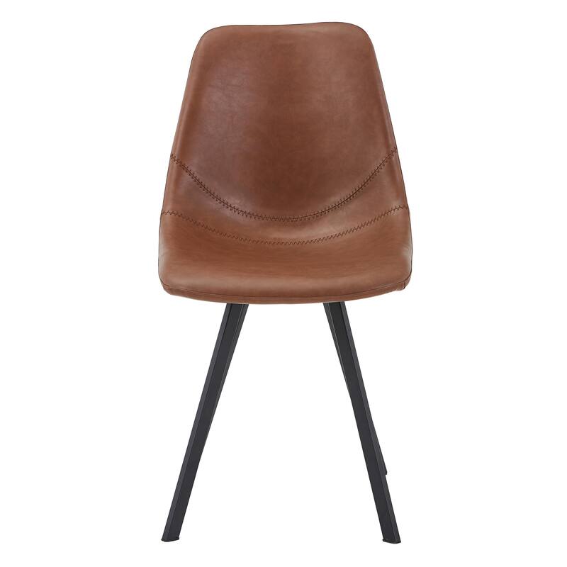 Markley Modern PU Leather Upholstered Ergonomic Mid-Back Accent Chair with Metal Legs for Home Kitchen or Living Room (Set of 4)