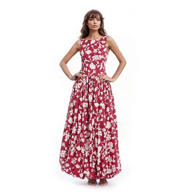 Jewel Badgley Mischka Hayden Floral Drop Waist Maxi Dress
