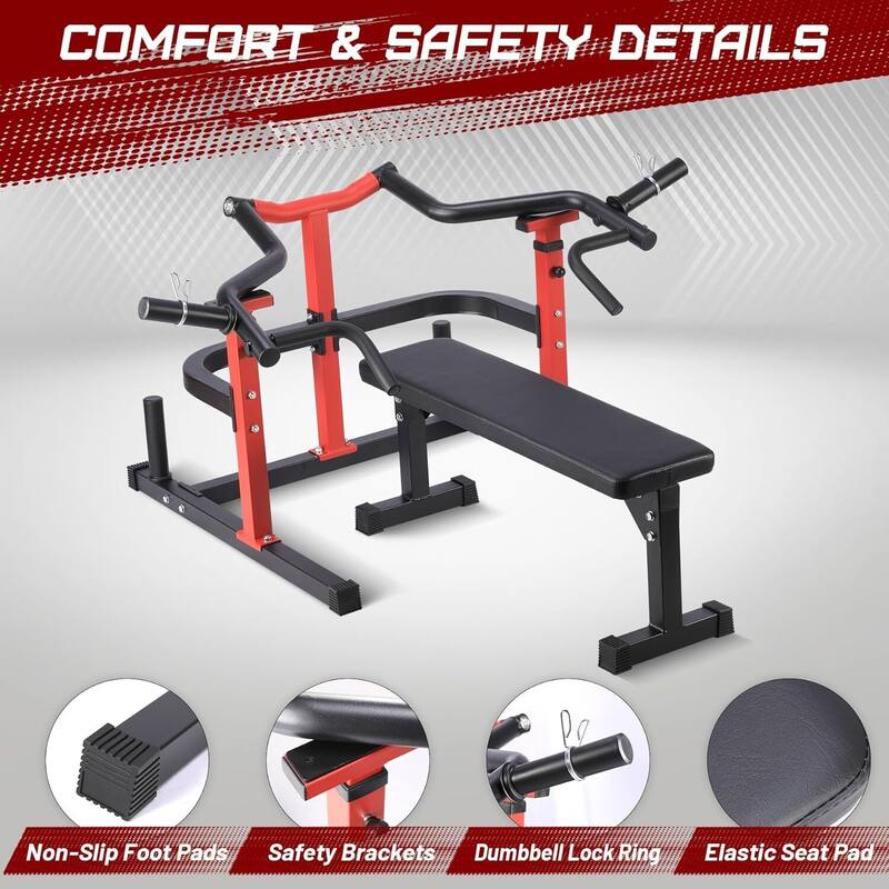 Chest Press Machine with Adjustable Plates - N/A
