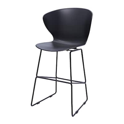 Midcentury Polypropylene Stool with Metal Legs, Set of 2