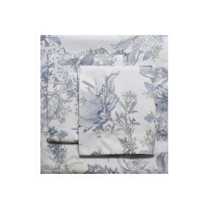 Talavera Duvet Set Queen White/ Blue