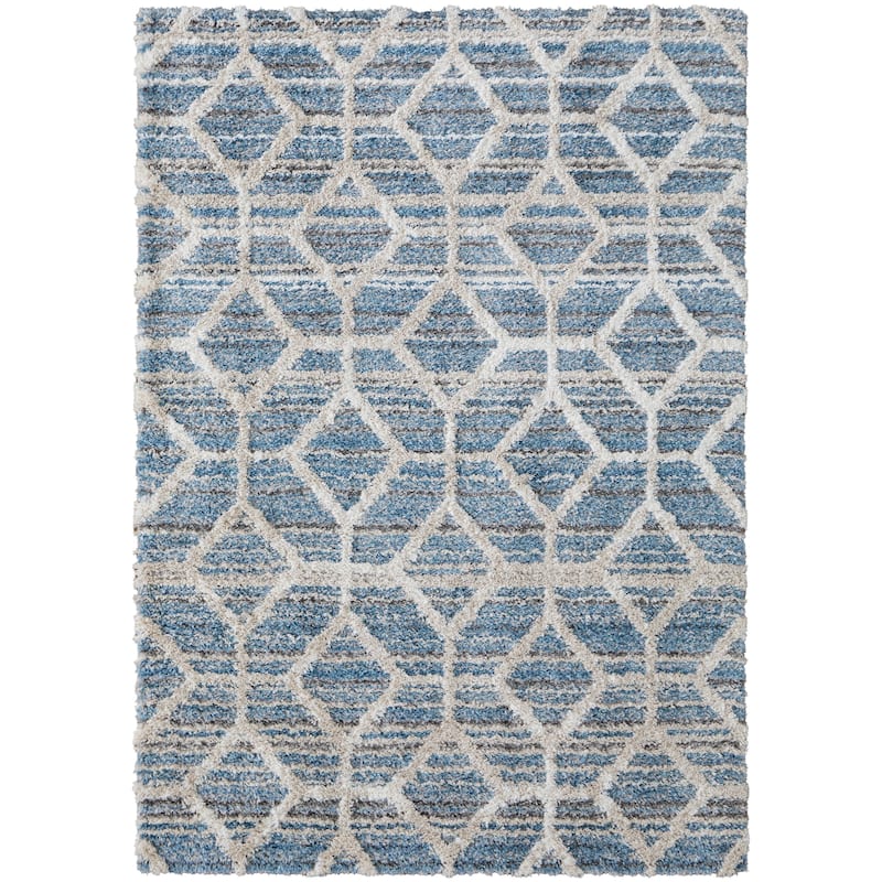 Grand Bazaar Caide Machine Made Diamond Transitional Area Rug - 10' x 14' - Blue/Ivory